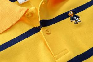 Vêtements pour Enfants en Gros : T-shirts Polo Rayés en Coton à Manches Courtes avec Col Rabattu pour Grands Enfants de 3 à 15 Ans - Product Image 3