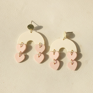 2026 Summer Flower <strong>Heart</strong> <strong>Dangle</strong> <strong>Earrings</strong> Jewelry Gift for Women Fashion Geometric Round Hollow Acrylic Drop <strong>Earring</strong> - Product Image 3