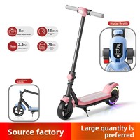 Trottinette électrique pliable moderne pour enfants avec planche lumineuse LED et roues clignotantes colorées, double freinage – Sûre pour les jeux quotidiens en extérieur