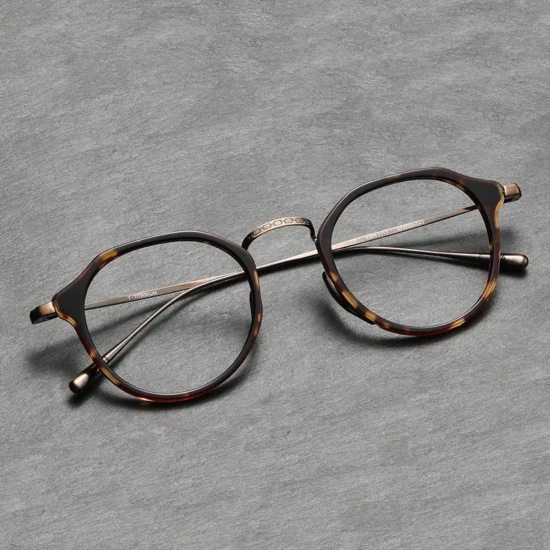 सर्कल एसीटेट टाइटेनियम चश्मा फ्रेम रेट्रो हांगकांग विंटेज तमाशा चश्मा नवीनतम Eyewear मॉडल ऑप्टिकल फ्रेम Gafas