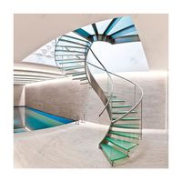 Escalier incurvé en acier durable avec revêtement antirouille et ensemble de garde-corps personnalisable Escaliers incurvés