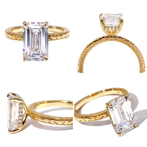 Tianyu Đá Quý Tùy Chỉnh Riêng Emerald Cắt Phòng Thí Nghiệm Kim Cương 18K Vàng Vàng Khuôn Mẫu Ban Nhạc Thiết Kế Thời Trang Đồ Trang Sức Nhẫn Cho Phụ Nữ - Product Image 2