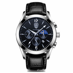 POEDAGAR, nuevo reloj deportivo para hombre, marca superior de lujo, reloj impermeable para hombre, reloj de pulsera de cuero con fecha de cuarzo para hombre <span class=keywords><strong>829</strong></span> - Product Image 6