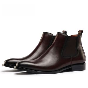 Autumn New Men's Business Ankle Leather <b>Boots</b> Non-Slip Waterproof Breathable Chukka <b>Boot</b> Fashionable Gentleman's Luxury Designed - Product Image 4