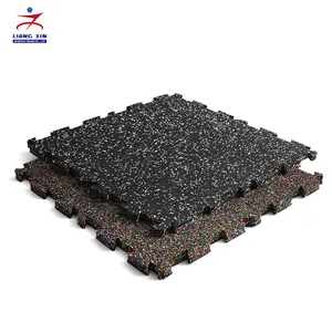 Elastic Weight Lifting Gym Rubber Flooring Tiles Gym Rubber Floor Mat With EPDM Granules