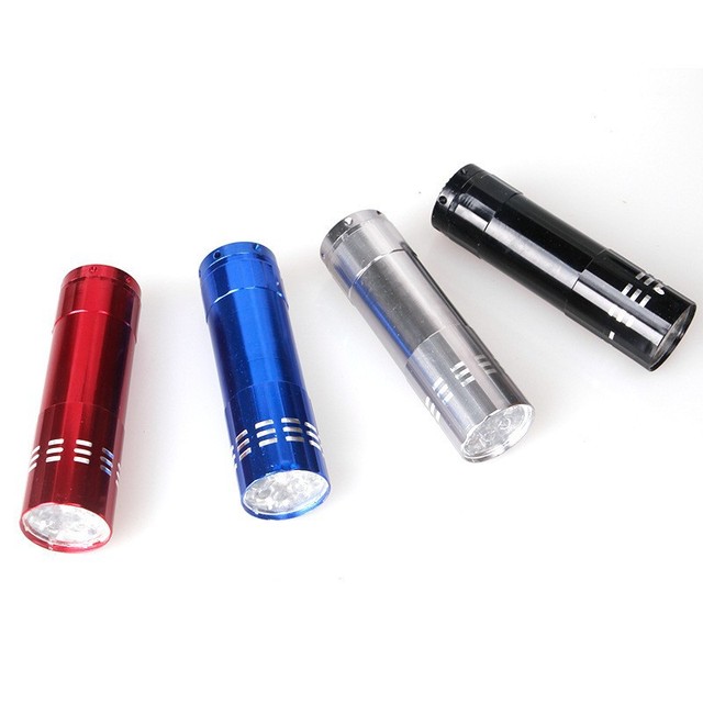 Promotional Multi-color LED Pocket Mini Flashlight 9 LED Aluminum Alloy Light Torch for Gift