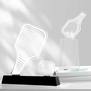 Nouveauté : Trophée en cristal raffiné pour le premier classé du pickleball, trophée en cristal transparent pour les compétitions sportives - Product Image 1