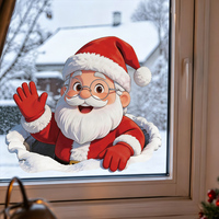 Autocollants électrostatiques de Noël pour fenêtres, adhésifs pour vitres, double face, réutilisables, décoration de la maison, autocollants amovibles