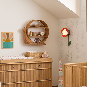 Rattan Wall Mounted <b>Storage</b> Rack Snail Shape 3 Tier Kids Room Organizer <b>Toy</b> Shelf Decorative Home <b>Storage</b> <b>Basket</b> - Product Image 3