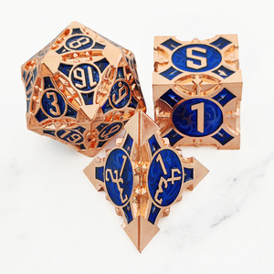 COC RPG DND TRPG Jeu de dés en métal D6 dés carrés multi-faces pour jeux de société Donjons et Dragons et Cthulhu - Product Image 4
