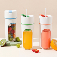 Blender Mini Portabel Nirkabel USB Pembuat Jus Elektrik Bilah Baja Tahan Karat Motor Tanpa Sikat Pembersihan Otomatis Penggunaan Luar Ruangan 480mL
