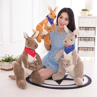 Vente en gros d'usine : Peluche kangourou mère-enfant australienne super douce, jouet de simulation parent-enfant de dessin animé
