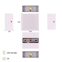 Applique murale LED extérieure et intérieure 6W 12W en aluminium étanche haut et bas