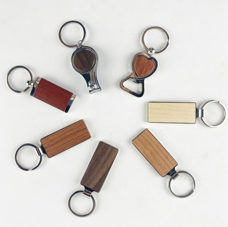 Горячая продажа металла производители изготовленный на заказ, корзина для цветов, креативный маленький подарок продвижение продукции буковая древесина краска цепочка для ключей кулон TP-22166