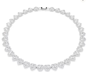 Bijoux de luxe en gros, bracelet, collier et boucles d'oreilles en acier inoxydable de haute qualité avec un bouton en diamant et des cristaux - Product Image 1