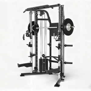 جهاز سميث الرياضي الشامل من دي دبليو سبورتس للصالة الرياضية المنزلية مع رف للقرفصاء، هيكل من الحديد والفولاذ، مجموعة أوزان 160 كجم - Product Image 3