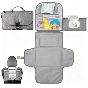 Tapis à langer portable pour bébé en tissu Oxford avec fermeture éclair, imperméable, pliable, multi-poches, pour tout-petits, vente en gros - Product Image 1