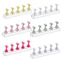 Présentoir en acrylique Portable de support d'embouts d'ongle magnétique professionnel avec l'aimant 5 pièces/ensemble embouts en plastique multicolores
