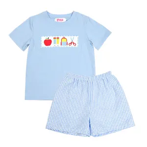Diseño personalizado niños niño boutique ropa de algodón Niño apliques camisetas de verano al por mayor niños pequeños boutique ropa
