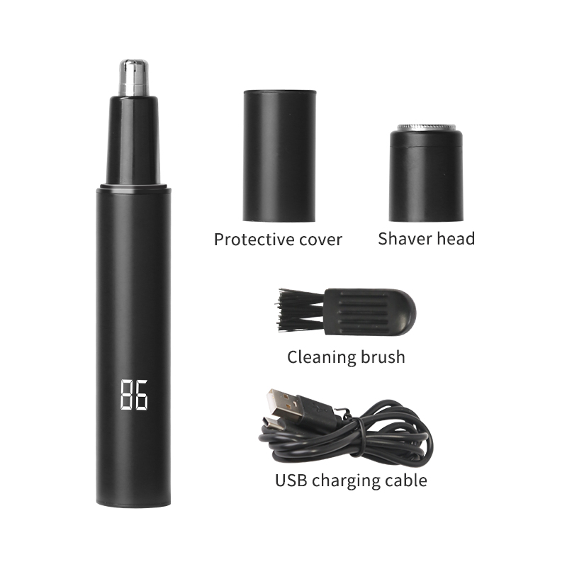 Частная этикетка ухо и нос триммер для носа для мужчин с отсек для батареи ЖК-дисплей Перезаряжаемый usb 2 в 1 средство для стрижки волос, машинка для стрижки, комплект