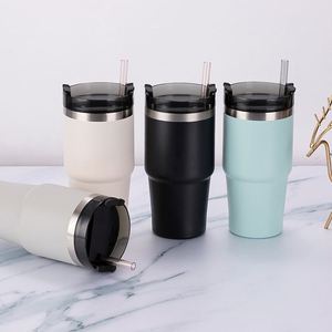 Gobelet isotherme en acier inoxydable de 20 oz pour usage quotidien au bureau, avec paille, idéal pour les trajets en ville et les déplacements en voiture - Product Image 4