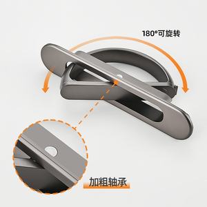 Modern Simple <b>Black</b> Tatami Embedded Cabinet Door Zinc Alloy Invisible Pull Handles for Dresser Rotating Hidden <b>Drawer</b> Bedroom - Product Image 2