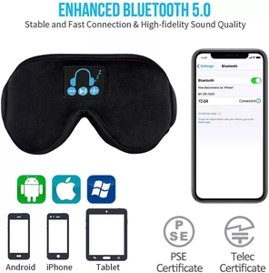 Mascarilla de ojos con auriculares inalámbricos, máscara con Bluetooth, cómoda memoria foam3D, para dormir - Product Image 3