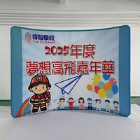 Support de toile de fond de salon professionnel portable avec support de bannière publicitaire en tissu de tension pour les salons d'exposition et de démarrage
