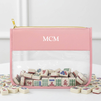 Pochettes de voyage transparentes personnalisées en gros, sacs mini-mahjong réutilisables en PVC.