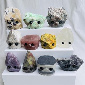 Wholesale Gemstone Carved Natural Animal Raw Crystal Quartz Folk Crafts Rough Crystal Hedgehog for Gifts