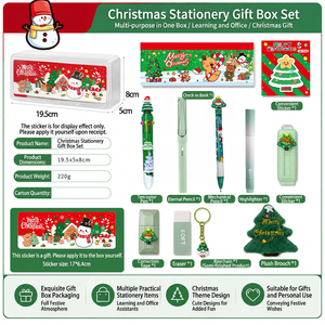 Ensemble de papeterie de Noël pour étudiants, coffret cadeau de papeterie de haute qualité et pratique, cadeau d'anniversaire, prix, cadeau de Noël - Product Image 5