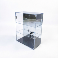 Vitrine Moderne Multifonctionnelle en Acrylique Transparent avec Serrure, Boîte de Présentation à 3 Niveaux, Coffre de Rangement Sécurisé pour Jouets de Collection