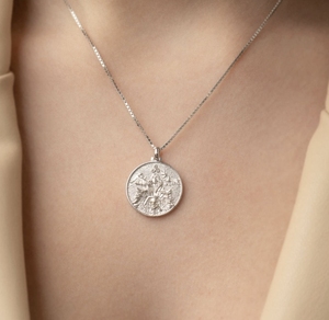 Loveher bijoux rétro mode montagne et mer <span class=keywords><strong>carte</strong></span> collier 925 argent laiton adapté aux femmes cadeaux pour un usage général - Product Image 2
