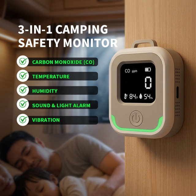 Portable Sound Light Alarm Dangerous Area Gas Detector LCD Display Screen Outdoor Safety Alarm Self Use Carbon Monoxide Detector