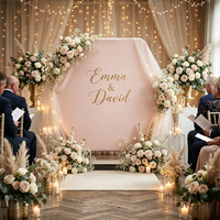 Support de toile de fond hexagonal en alliage d'aluminium personnalisable avec base stable pour la décoration de cérémonies de mariage, de fêtes et d'événements
