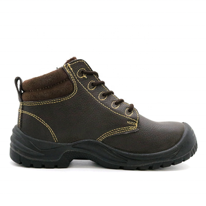 <span class=keywords><strong>Zapatos</strong></span> de seguridad industrial para hombre Protección Laboral forro de cuero placa media de acero con punta de acero antideslizante aceite marrón oscuro a Chile - Product Image 3