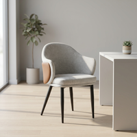Chaise de salle à manger moderne, écologique, imperméable, avec pieds en métal et revêtement en tissu PVC pour la maison, le salon