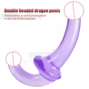 قضيب مثير ذو نهاية مزدوجة، لعبة جنسية، قضيب اصطناعي بحزام بدون حمالات على الجانبين من مادة tpe للسيدات - Product Image 2