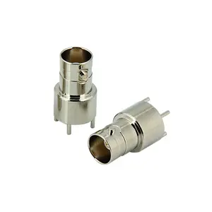 180 Degree Brass 75 Ohm BNC Jack Connector for Security Monitor