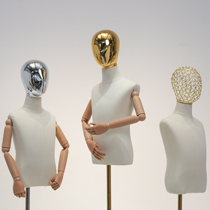 High End Kids Mannequins in Stock <strong>Model</strong> Props Half Body for <strong>Children's</strong> Clothing Store Window Electroplated Head <strong>Model</strong> Rack - Product Image 3