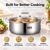 Marmite à soupe simple en acier inoxydable 3 plis One Piece pour Shabu Shabu, usage domestique et professionnel