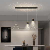 Einfache Moderne Minimalistische Linien Nordische Esstischleuchte Lange Streifenförmige Designer-Lampen Moderne LED-Kronleuchter Pendelleuchte