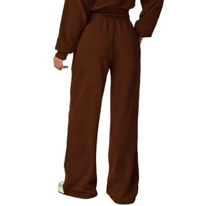 Pantalons de survêtement pour femmes, taille haute, jambes larges, coupe ample, jambes droites, décontractés, pantalons de détente d'hiver - Product Image 6