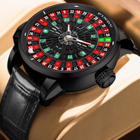 Nouvelle montre mécanique de luxe pour homme avec pierres précieuses rotatives, analogique, 22 mm, cristal saphir, cuir, étanche 3ATM