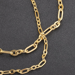 18k Stainless Steel <b>Chain</b> 3:1 Hammered <b>Cross</b> Flattened O-Link Thick Non-Welded Joints For Bracelets Necklaces - Product Image 4