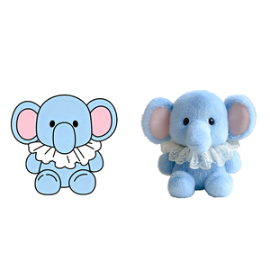 Peluche Elefante Personalizzato Ricamato, Simpatico Cartone Animato, Morbidissimo con Imbottitura in Cotone PP, Antistress - Product Image 1