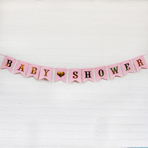Bannière de fête pour bébé fille, lettres personnalisables, bannière en papier pour <span class=keywords><strong>anniversaire</strong></span> sur le thème du bébé, rentrée scolaire, décorations du Nouvel An - Vente en gros - Product Image 3