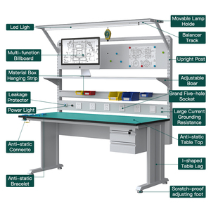 Bàn làm việc lắp ráp dây chuyền sản xuất có ngăn kéo, chống tĩnh điện, di động, làm bằng nhôm <span class=keywords><strong>ESD</strong></span> - Product Image 3