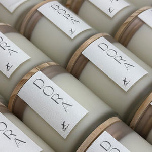 עיצוב aikun יוקרה שעווה סויה מט משקפיים לבנים הנרות הכי המוכר ציור עץ בוטיק עץ מגוון רחב של נרות - Product Image 1