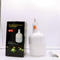 Ampoule LED Intelligente Rechargeable 5V de Haute Qualité 15W à 50W pour Camping en Extérieur et Alimentation d'Urgence DC pour Marché Nocturne